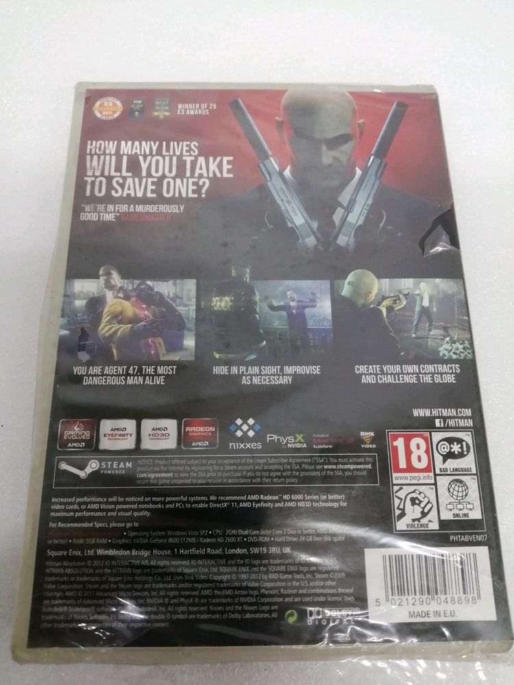 Hitman Absolution PC DVD Games 5021290048898