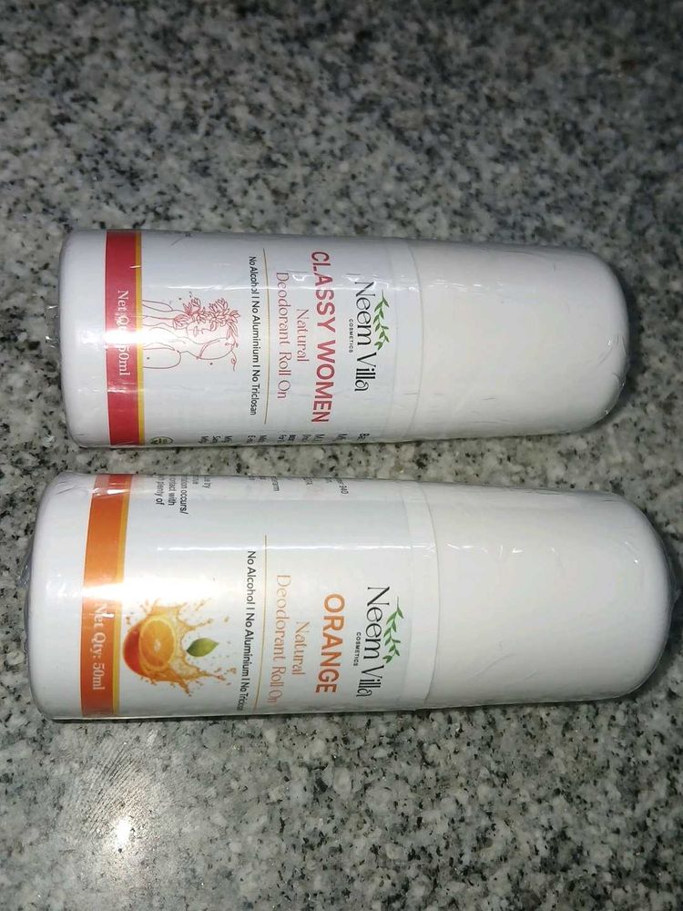 Neem Villa Natural Deodorant Roll-Ons (2 Pack)