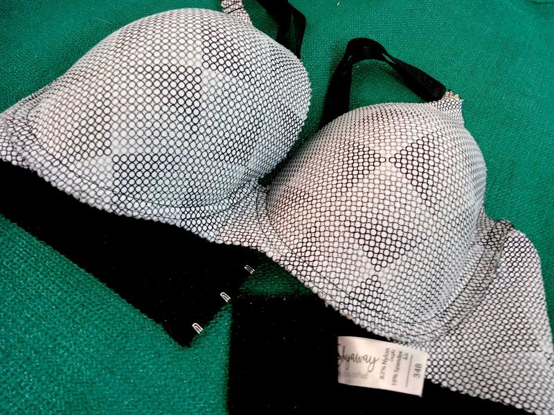 Sheer Dot Mesh Bra 34 B