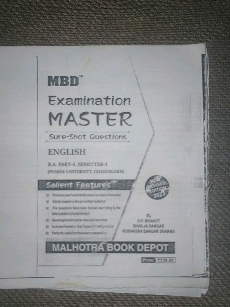 B.A. Semester 1st English Mbd