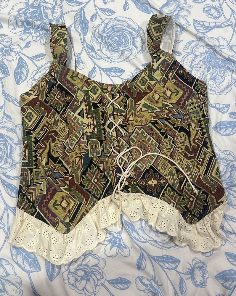 Vintage Corset Crop Top