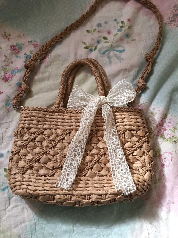 Woven Straw Handbag