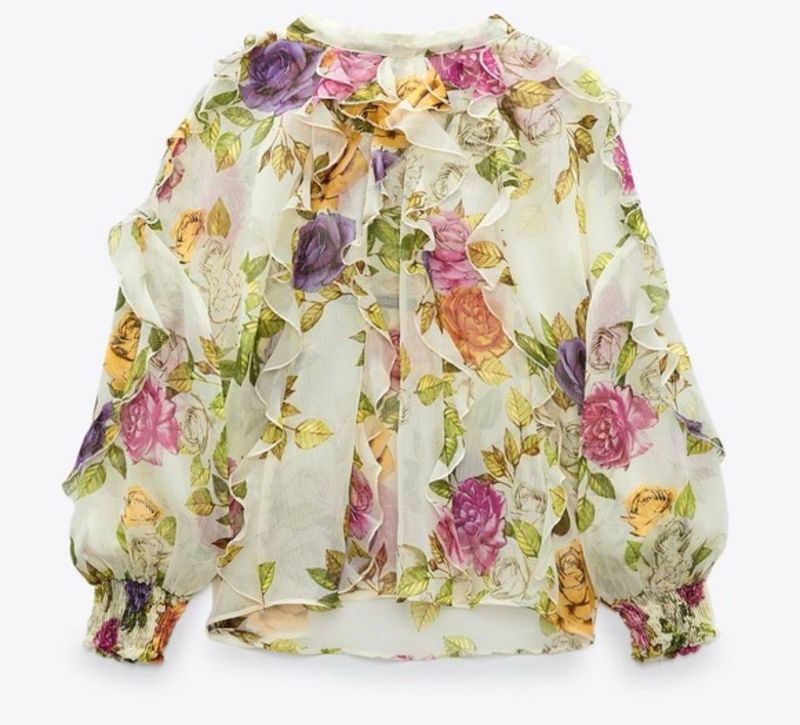 Floral Print Ruffle Top