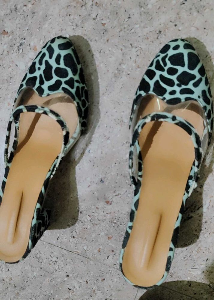 animal print block heels