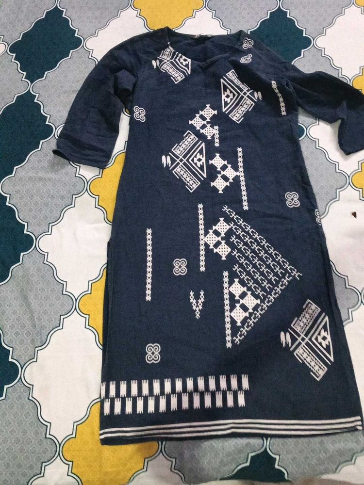 Embroidered Blue Kurta soft garba inspo