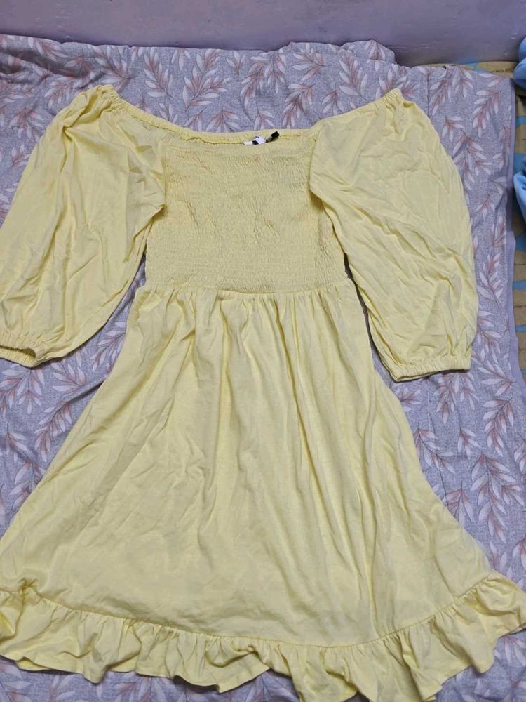 Yellow Off-Shoulder Dress