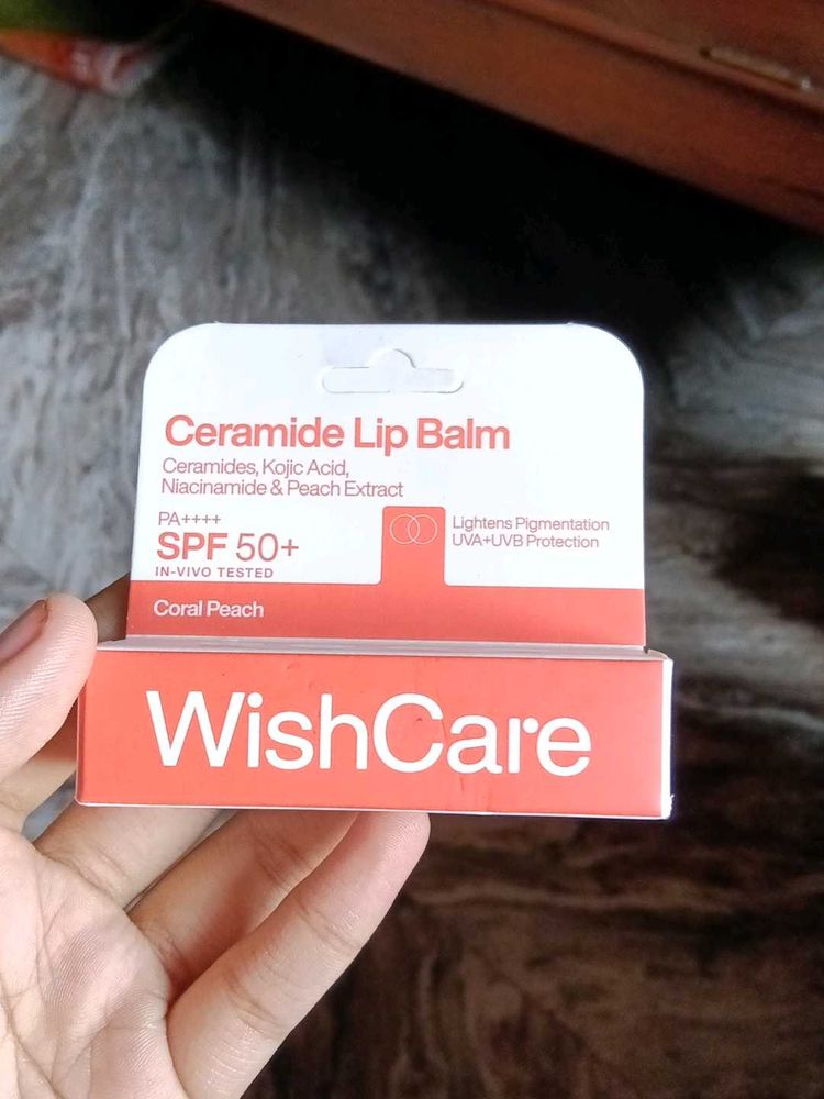 WishCare Ceramide Lip Balm SPF 50 (coral peach)