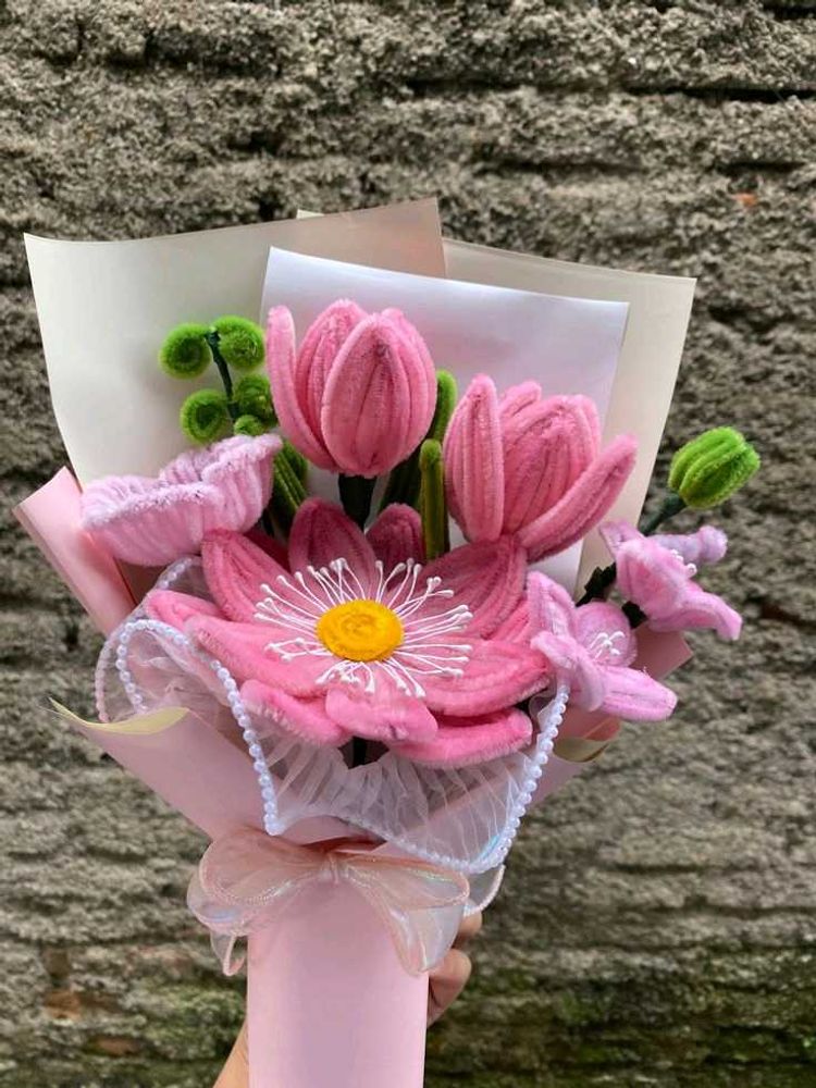Handmade Pink Flower Bouquet