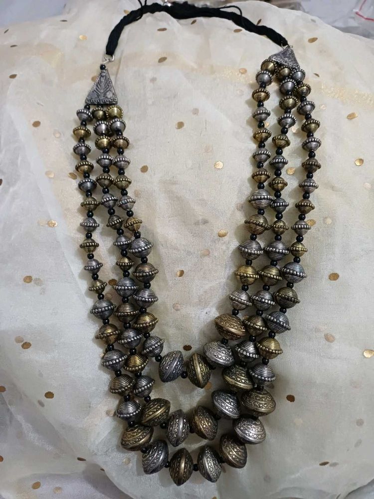 Tribal Multi-Strand oxidized Necklace