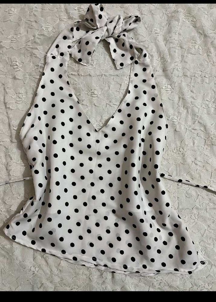 Polka Dot Halter Neck Top