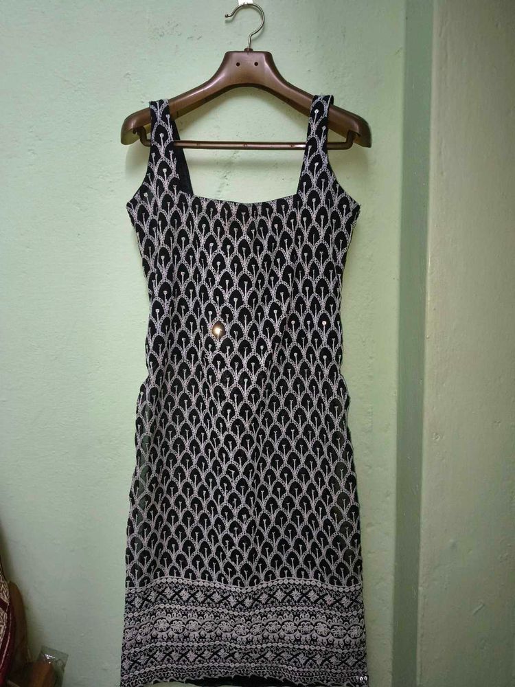 Corset Black Sequined Ethnic Kurti