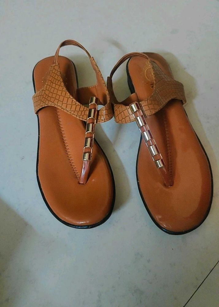 Stylish Tan Thong Sandals