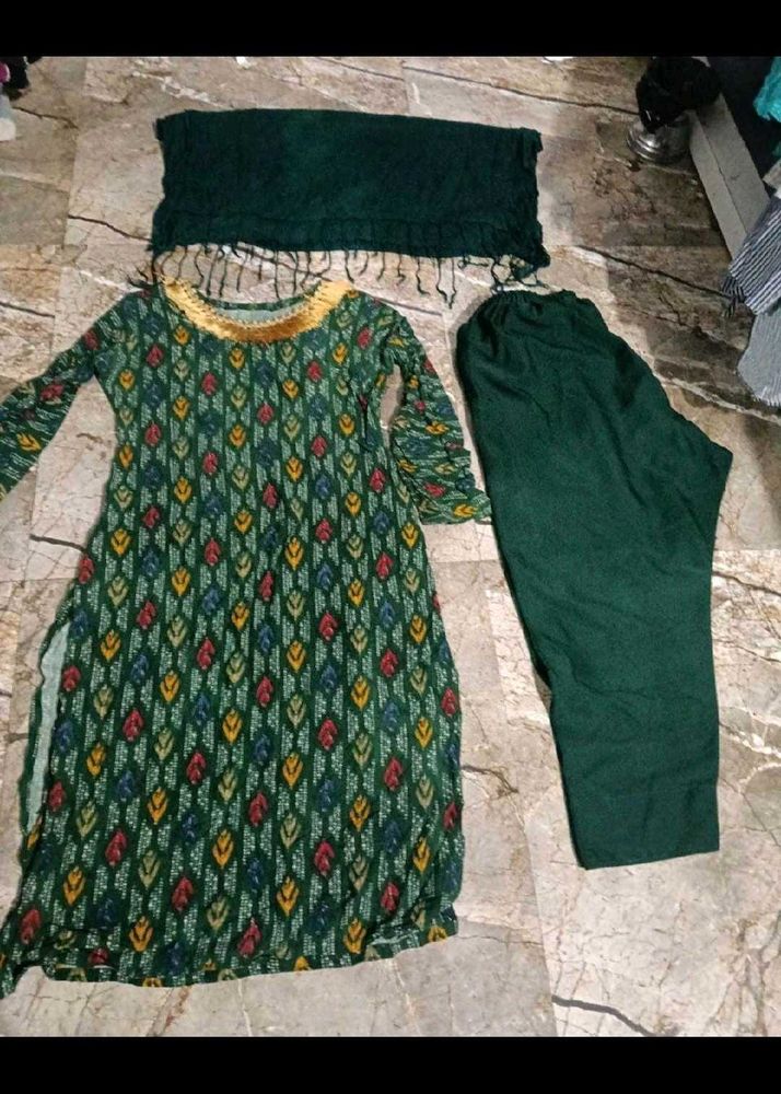 Beautiful Green Ethnic Kurta Set with Dupatta
