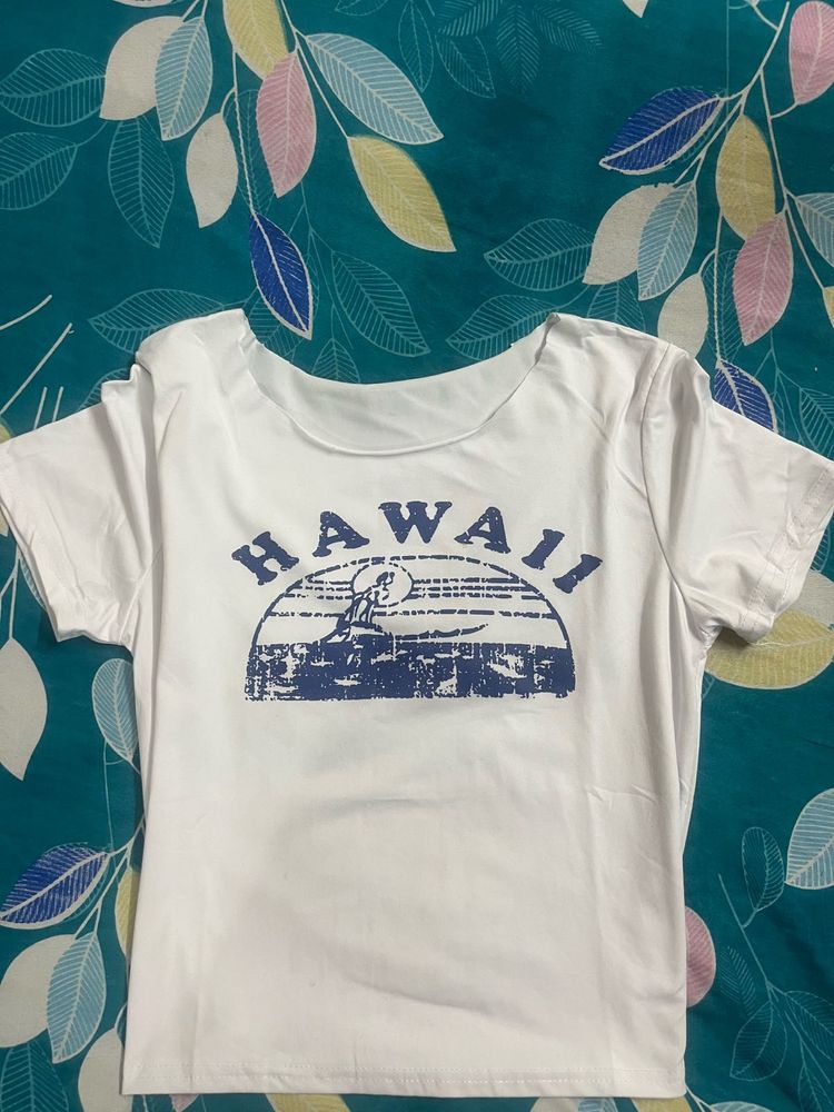 White "Hawaii" Graphic T-Shirt