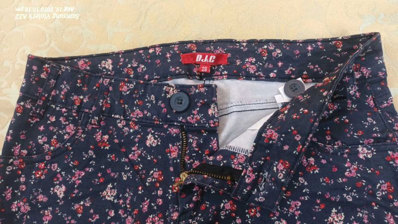 Floral Print Jeans