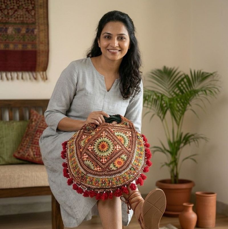 Jaipuria Embroidered Shoulder Bag