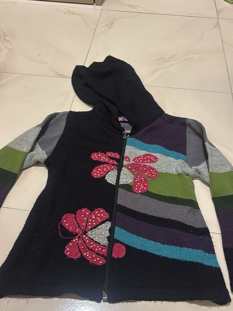 Boho Floral Zip-Up Hoodie