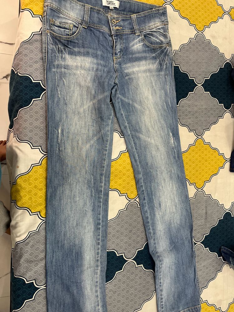 Ice blue jeans