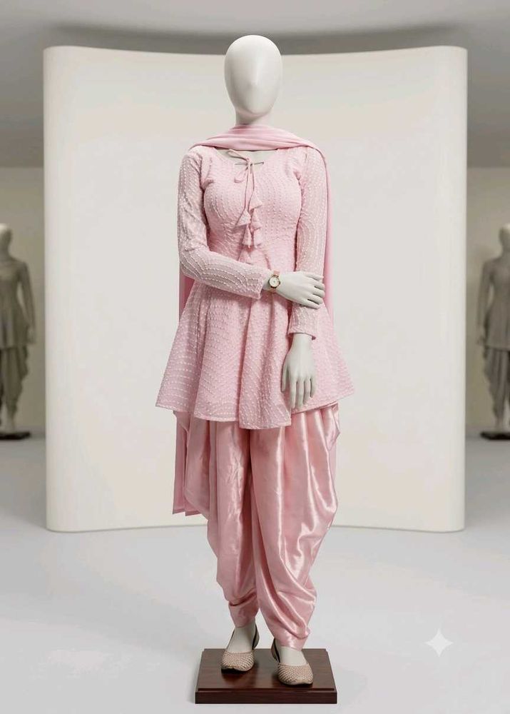 Elegant Pink Kurta Set with Dhoti Pants