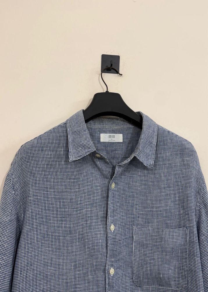 Men's Blue Checkered Casual Shirt