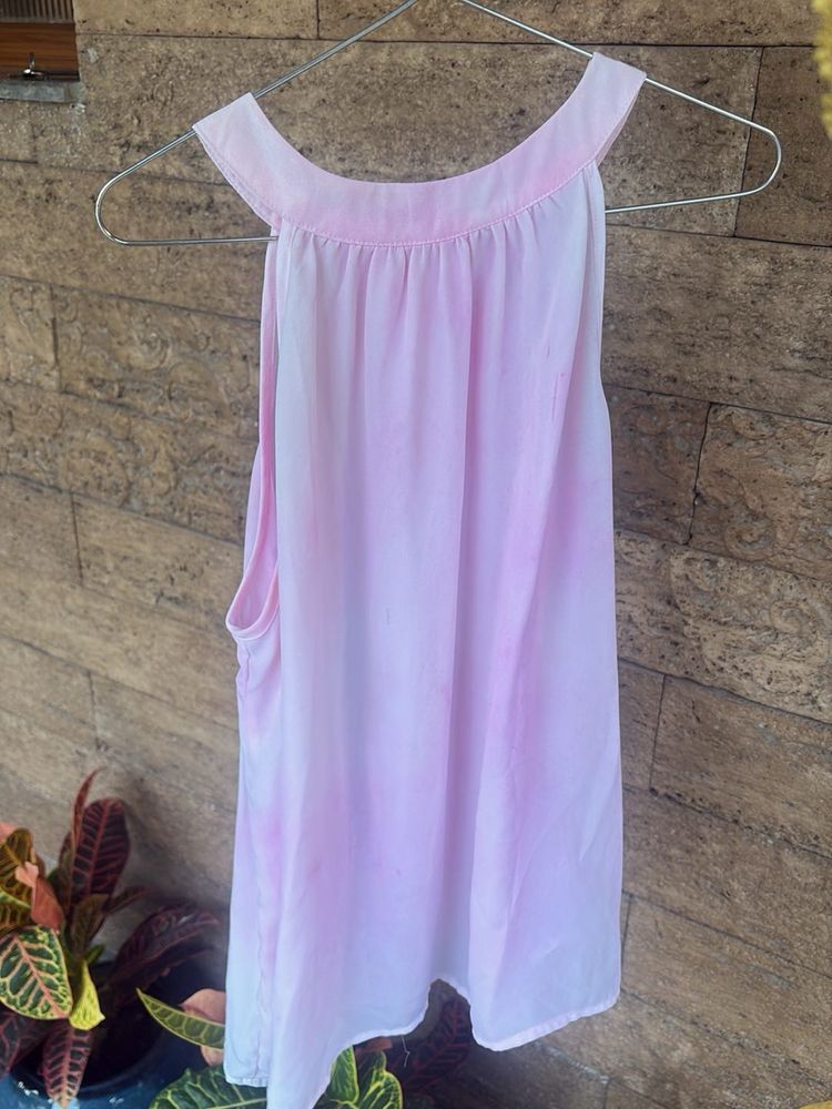 Tie dye White Pink Halter top