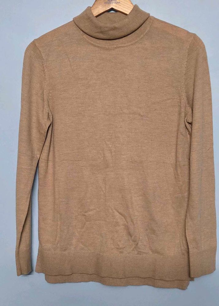 Tan Turtleneck Sweater