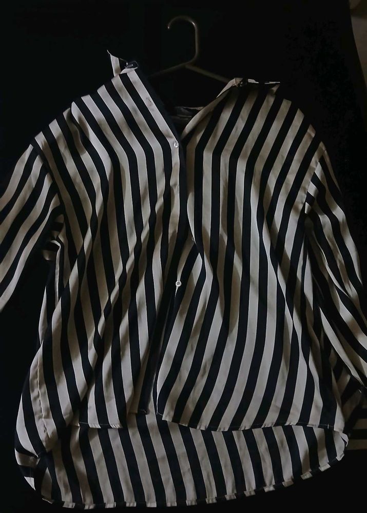 Chic Striped Button-Down Blouse