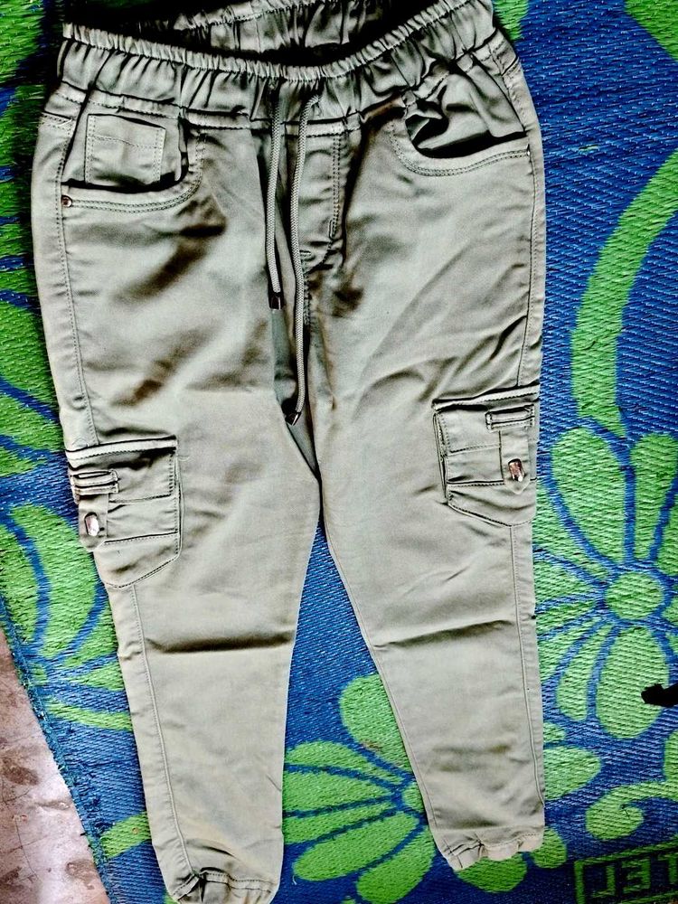 (ganpati offer) Olive Green Cargo Pants