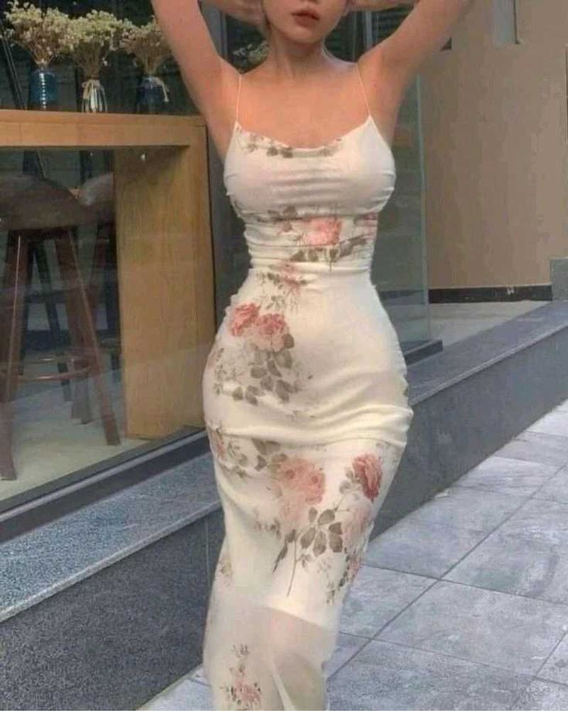 Floral Print Ruched Maxi Dress