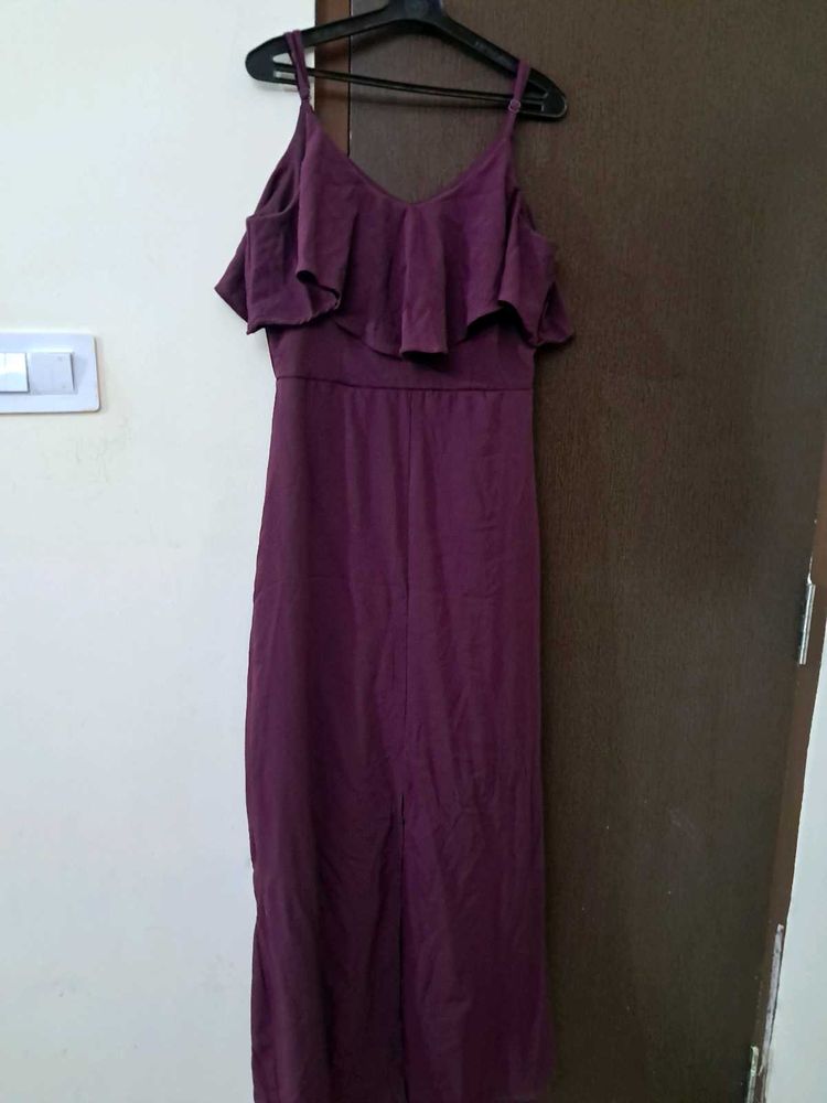 Purple Ruffle Maxi Dress