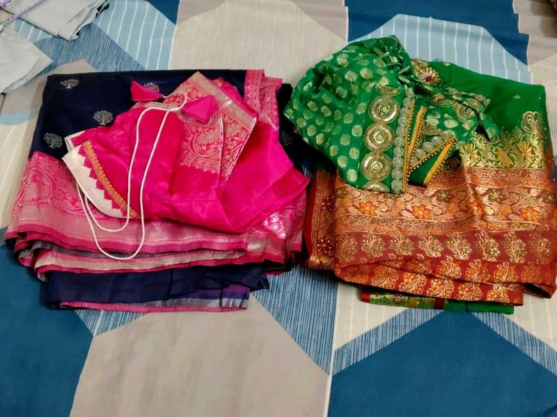 set of 2sarees ethnic and traditional