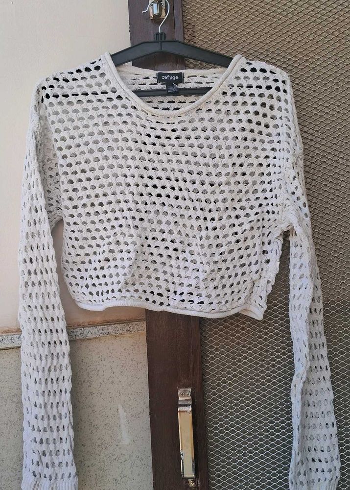 White Crochet Crop Top