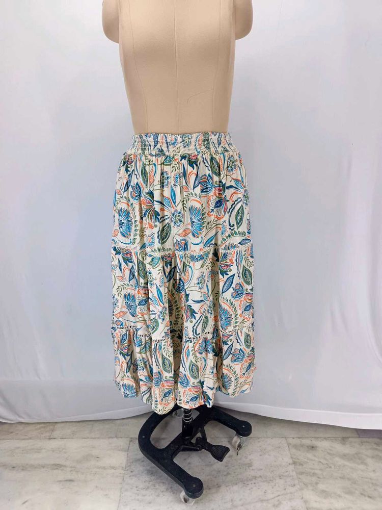 Boho Floral Tiered Midi Skirt