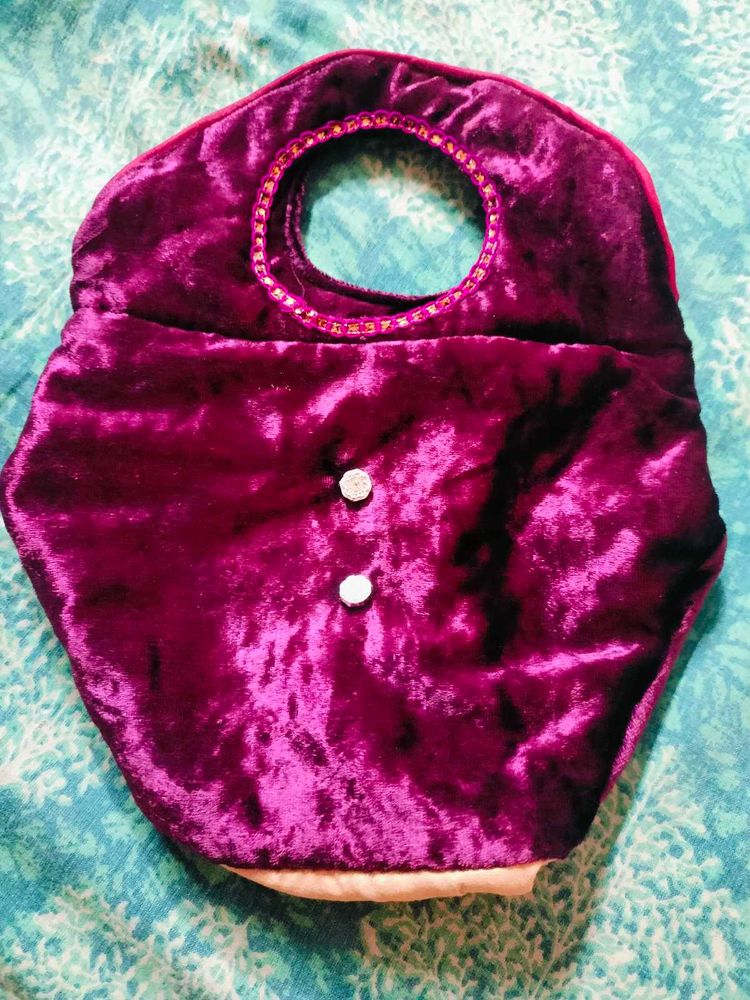 Elegant Purple Velvet Clutch