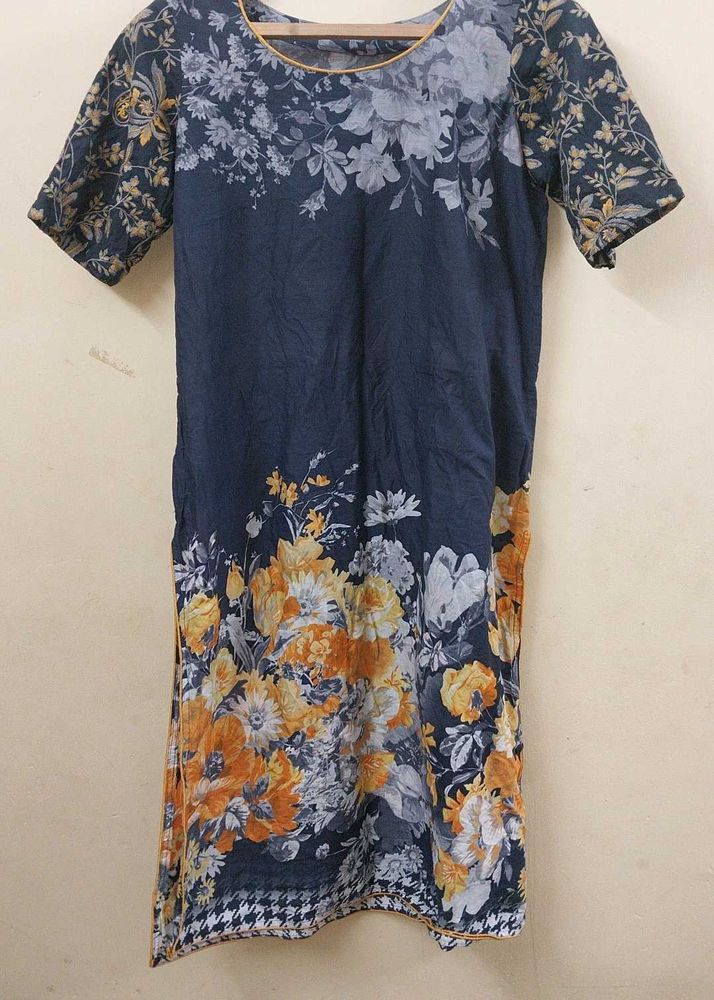 Elegant Floral Print Kurta