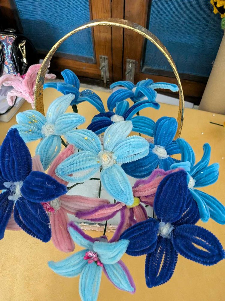 Floral set up - Velvet pipe flowers &amp; Basket