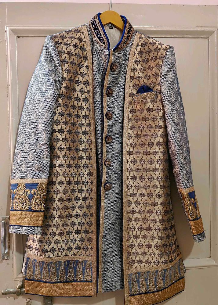 New Royal Look Navy Blue Sherwani