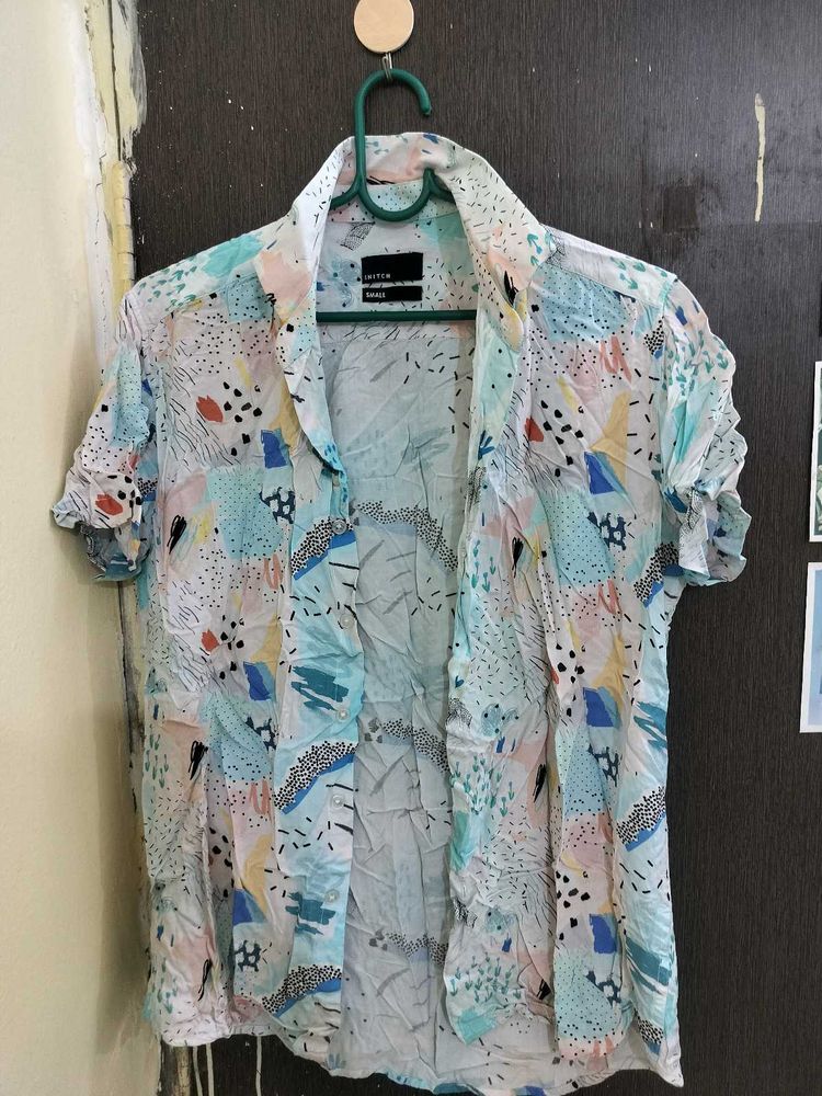 Abstract Print Short Sleeve Shirt