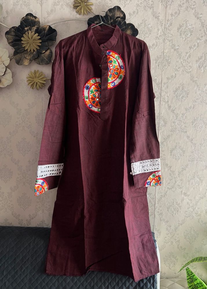 Navratri kuchhi work men kurta