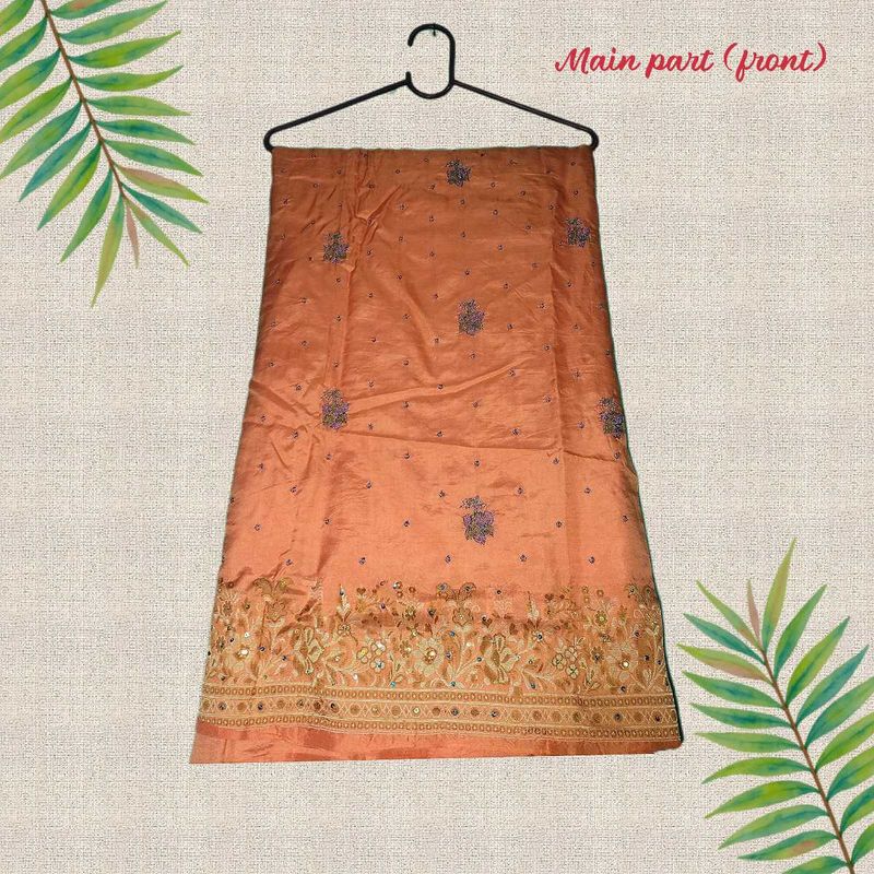Peach Embroidered Saree women's 💓✨