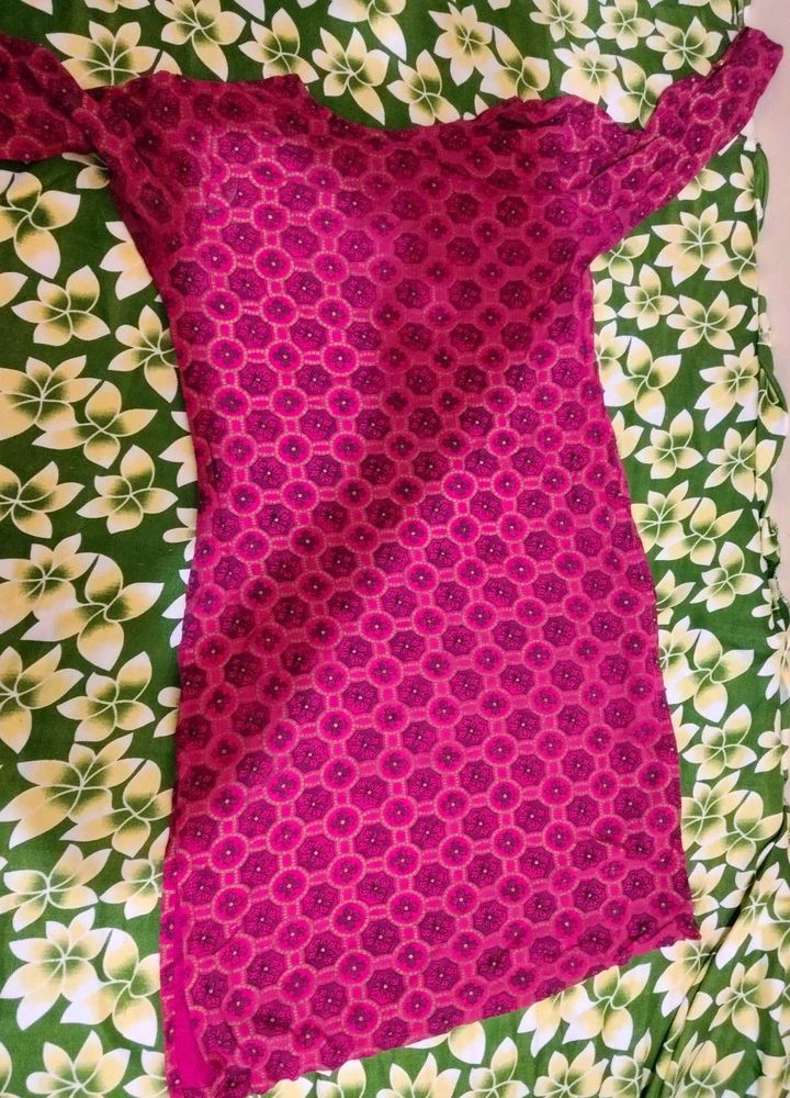 Pink Floral Print Kurta