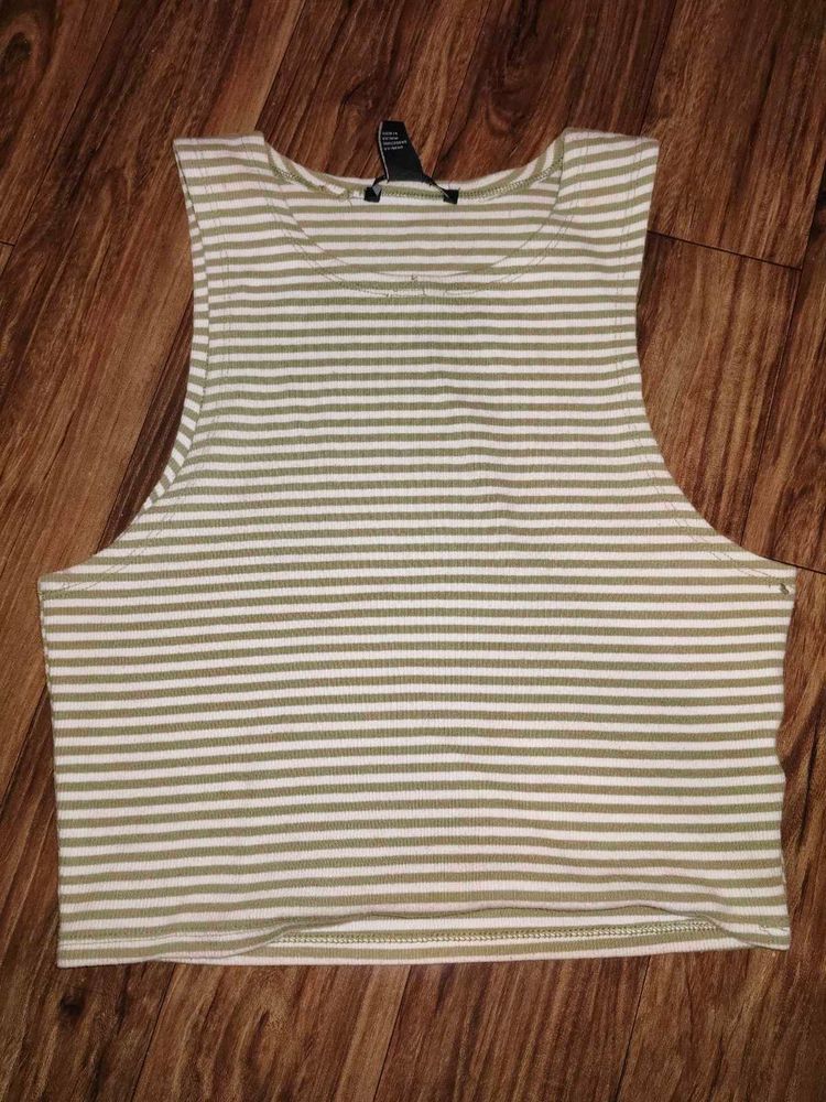 Striped Ribbed Crop Top