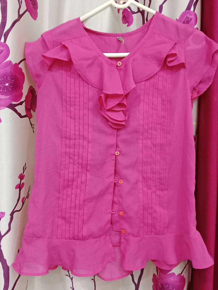Pink Ruffle Top