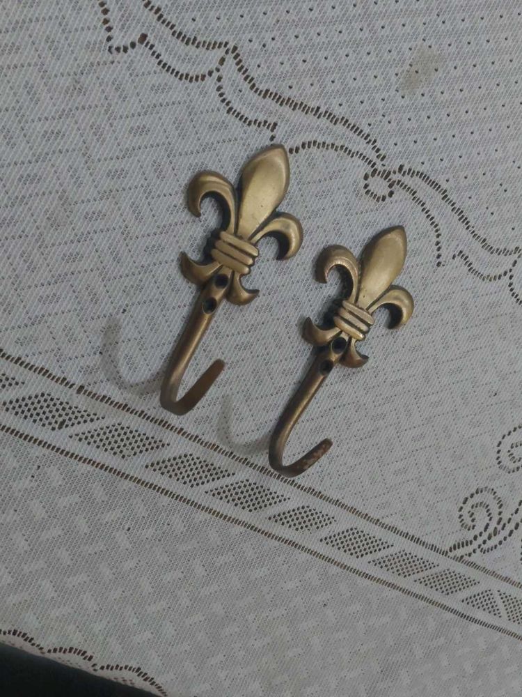 Fleur-de-lis antique brass Wall Hooks