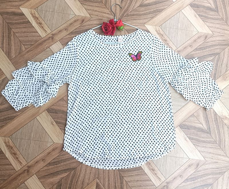 White Top With Black Dots