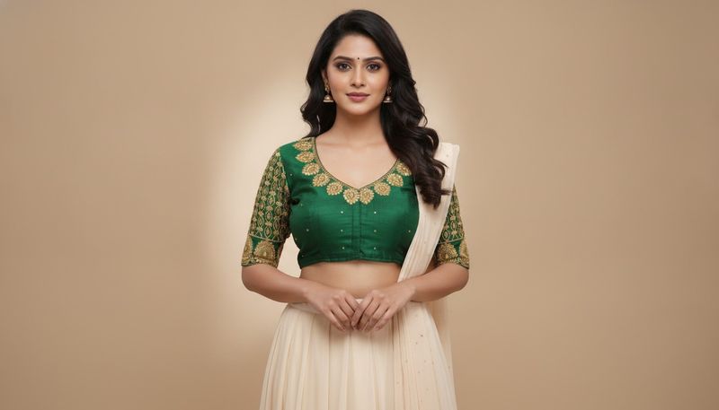 Green Embroidered Blouse