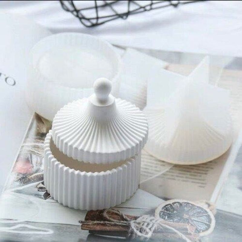 White Ceramic Jar with Lid