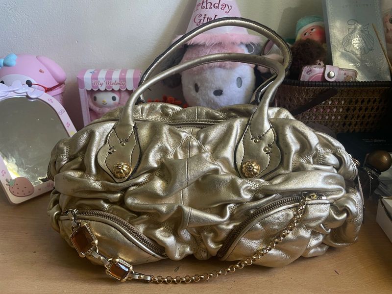 Chic Metallic Gold Hobo Bag