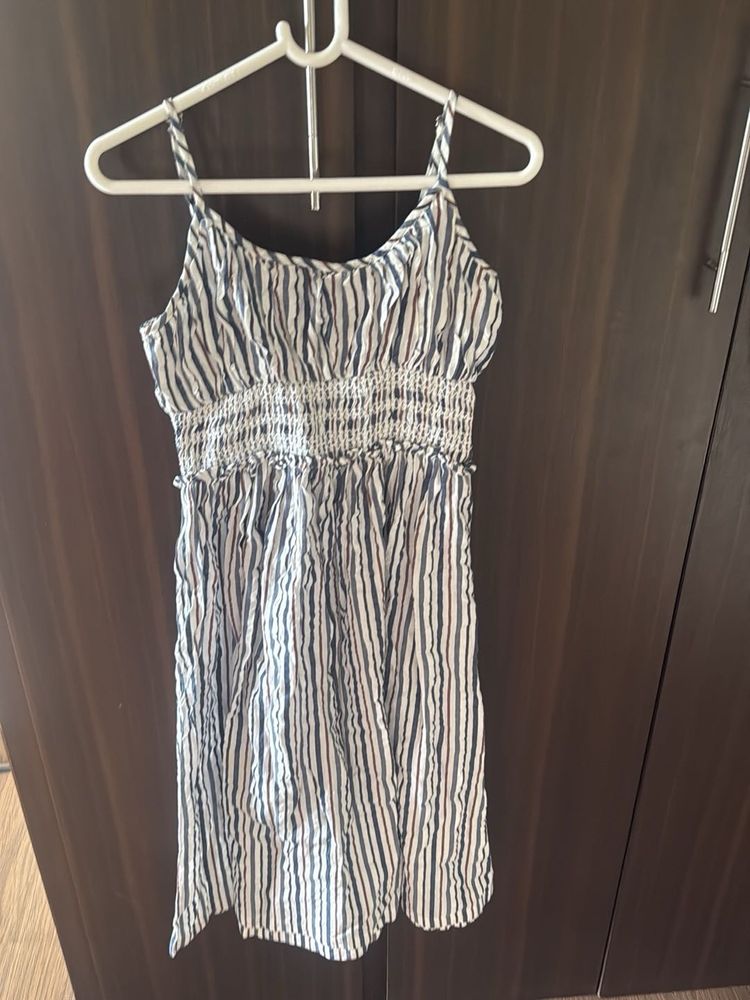 Striped Smocked Waist Mini Dress