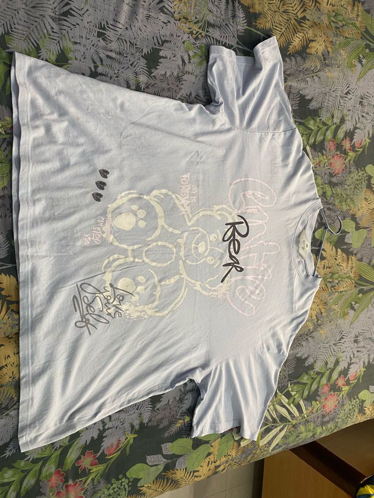 Light Blue Graphic T-Shirt